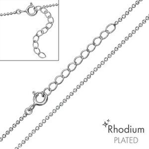 Rhodium Plated Ball Chain Necklace | Layering Chain